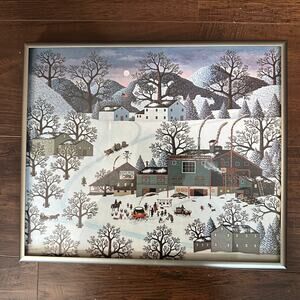 Signed Charles Wysocki Vintage Americana Framed Print Hanging Wall Decor Neilsen